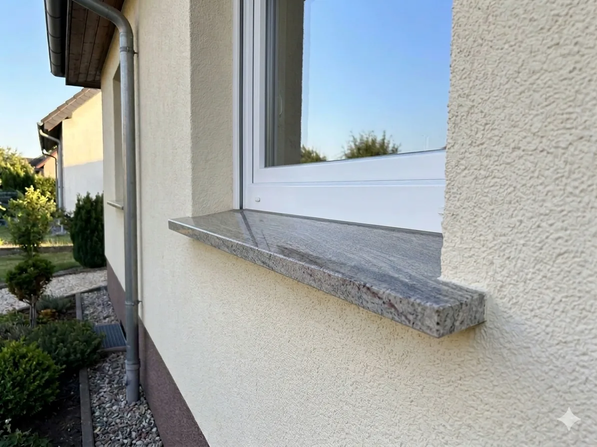 Parapet zewnętrzny granit szary płomieniowany — Nowa Karczma