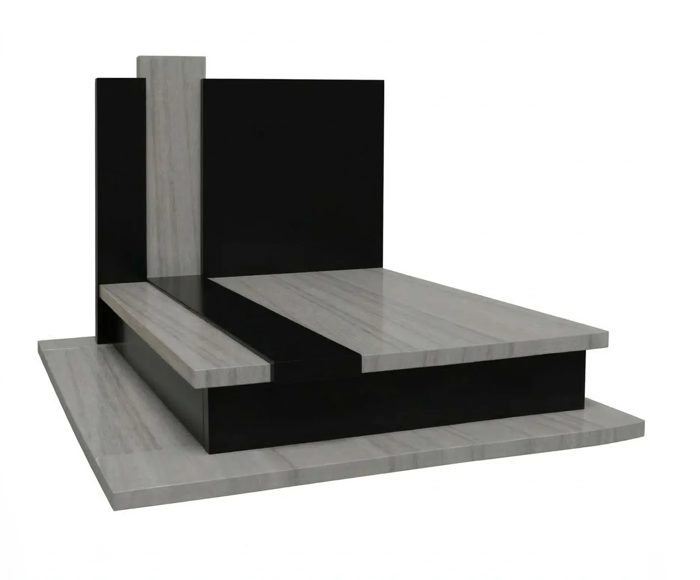 Nagrobek podwójny — Granit Mistral Mineral i Premium Black